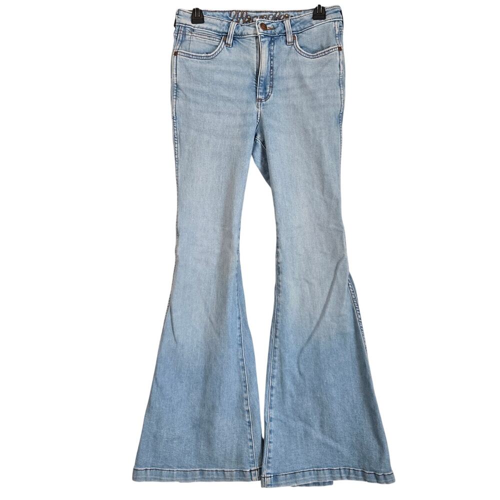 Coastal Cowgirl Retro Y2K Western Boho Festival Wrangler Trumpet Flare Denim 28